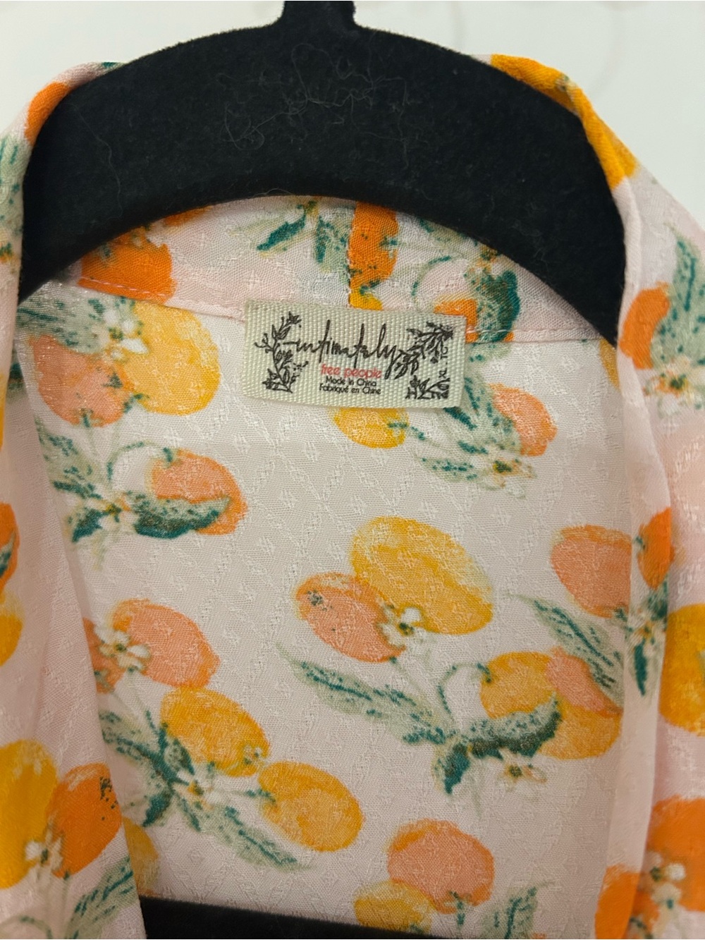 NWT Free People Intimately " Worth It" GrapeFruit Print Robe, Size XL - Picture 3 of 5